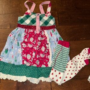 Matilda Jane Holiday Dress with Tights